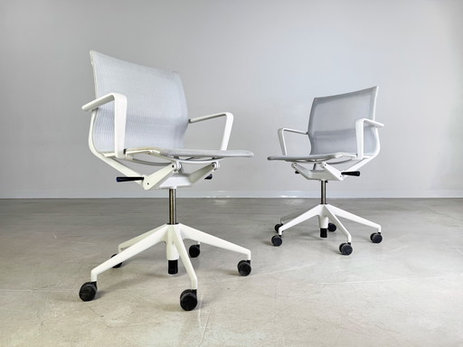 Lot de 2 chaises de bureau Vitra Physix Trioknit gris grey Chaise de bureau blanche