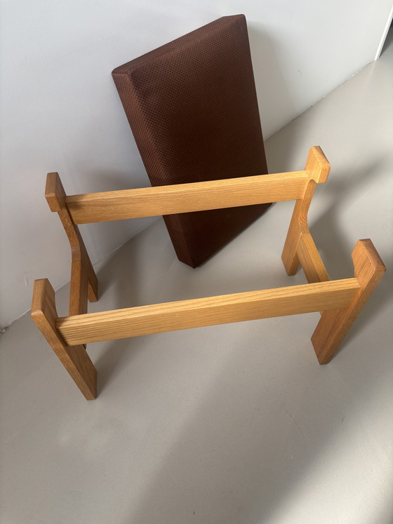 Image 1 of Otomana de madera de mediados de siglo, década de 1970.