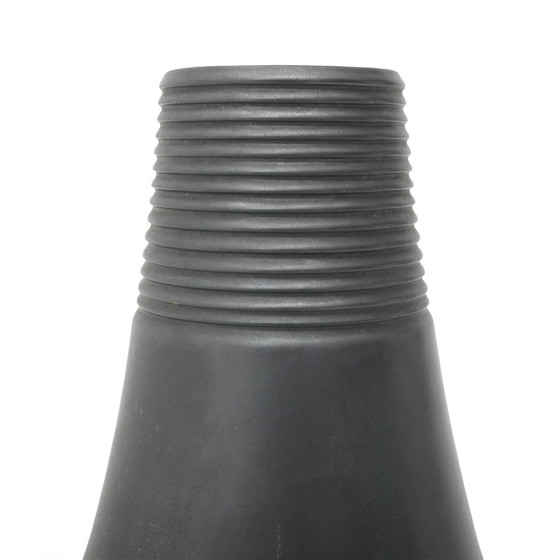 Image 1 of Vaso "Vulcani" in ceramica nera di Franco Bresciani per Gabbianelli, anni '70