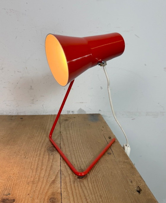 Image 1 of Lampada da tavolo rossa vintage di Josef Hurka per Drupol, anni '60