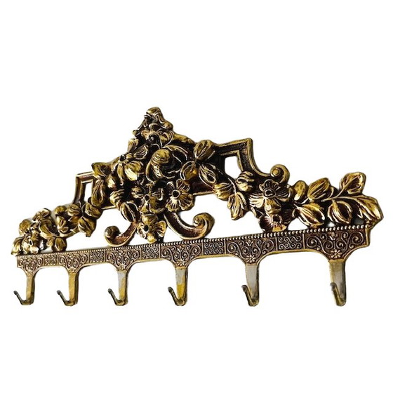 Image 1 of Vintage mid-century Italian coat rack baroque brass 1960s