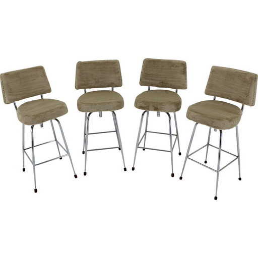 Set of 4 vintage bar chairs, Czechoslovakia 1960