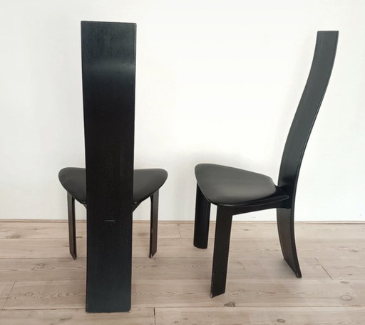 Ensemble de 4 chaises de salle à manger noires. Iris, Tranekaer, Danemark