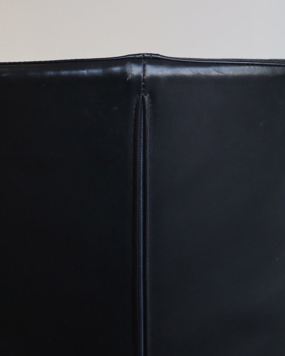 Image 1 of 4 sedie da pranzo in pelle nera