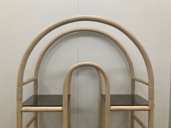 Image 1 of Vintage grote kast van bamboe en rotan, jaren 1980