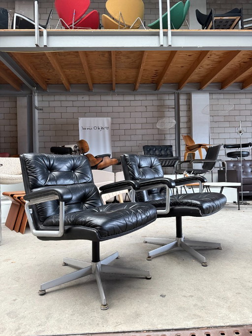 Fauteuil de bureau Girsberger en cuir