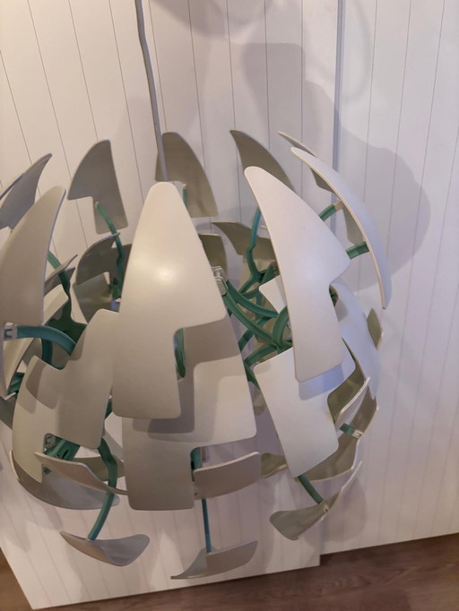 Original Retro Vintage IKEA Design Lamp, Cream/Mint Green