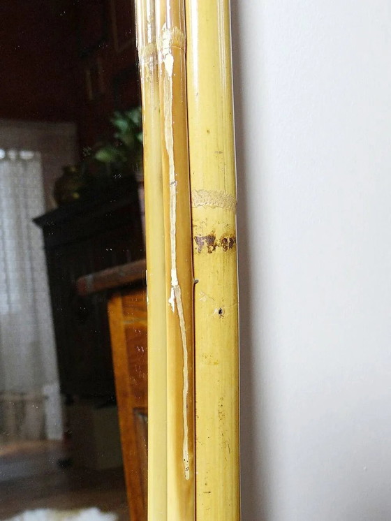 Large bamboo arch wall mirror, Italian, Riviera style, 1950s-60s. – Vintage (photo 7 of 12)