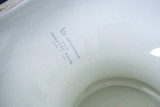 Image 1 of Tommaso Barbi Oversized White Ceramic Vase with Gold Details and Column, Italy 1970s