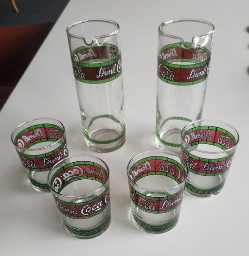 Conjunto Vintage Coca Cola 'Vidrieras ('Estilo'. 