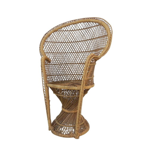 Vintage rattan and bamboo 'Emmanuelle' chair, small model, 1970s