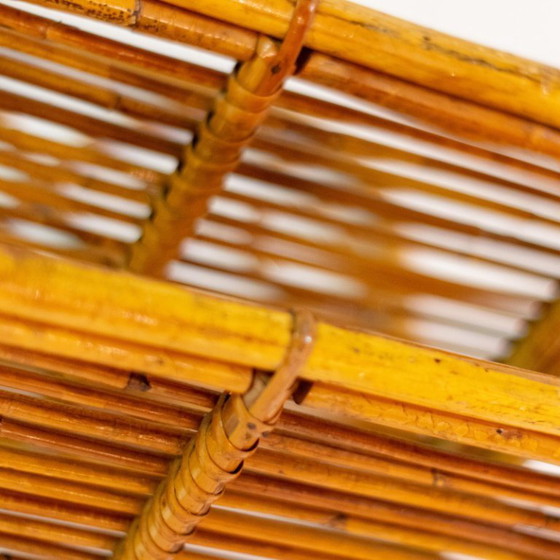 Image 1 of 1x Mid-Century Italian Small Bamboo and Rattan Bookcase, 1960s