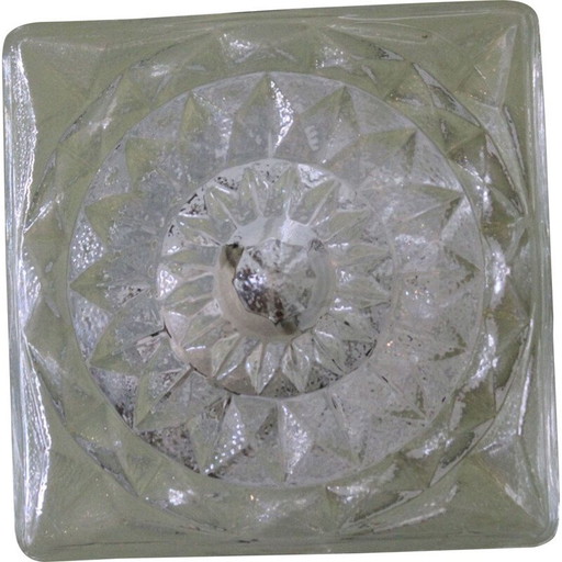 Lámpara de techo o de pared de cristal vintage, Italia, años 70