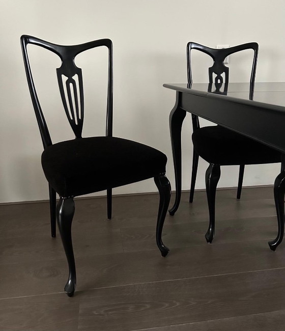 Image 1 of Set da pranzo Queen Ann, tavolo da pranzo estensibile con 4 sedie