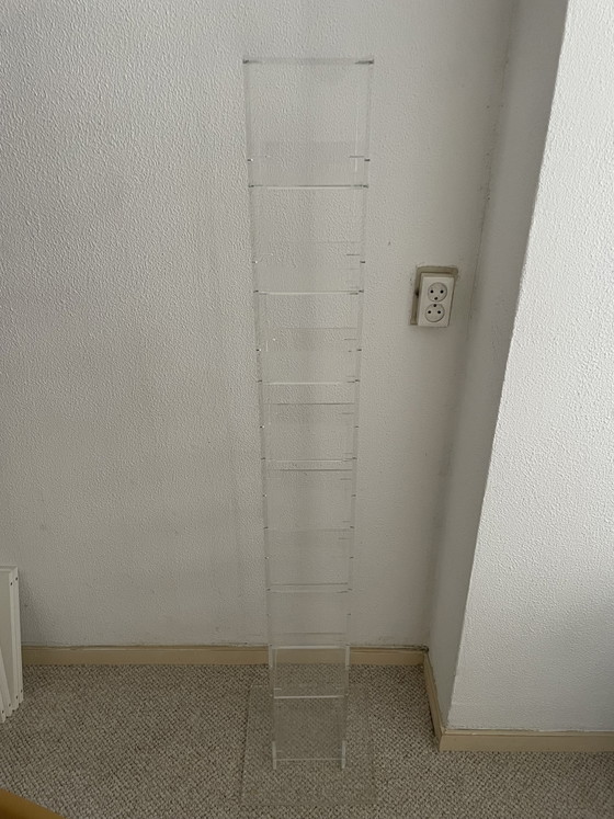 Image 1 of Vintage Plexiglas CD-Rek / Toren – Jaren 80 Design (David Lange Stijl)
