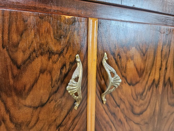 Image 1 of Mahagoni-Maser-Frisierkommode mit weißer Marmorplatte