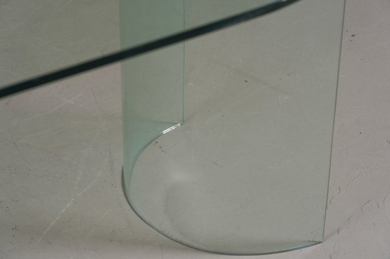 Image 1 of Vintage Oval Tempered Glass Dining Table by Fiam, Italy 1980's