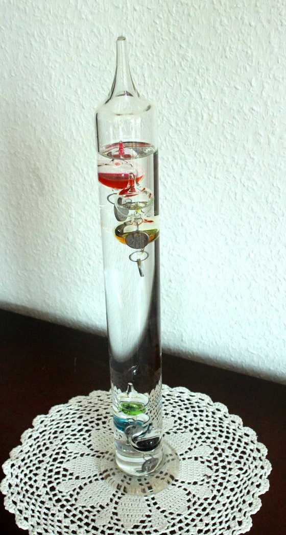 Image 1 of Large Galileo glass thermometer, handmade, mouth-blown