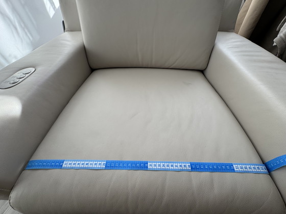 Image 1 of W. Schillig Sessel / Stuhl aus hochwertigem Leder mit 2 Sitzhöhen