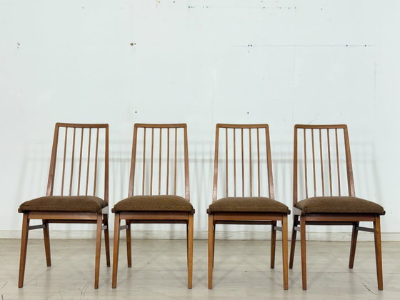 Image 1 of Ensemble de 4 chaises Hellerau vintage / chaises de salle à manger des années 1960