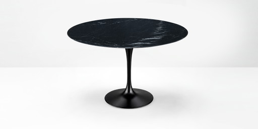 Originele Ronde Knoll Tulip Eettafel (120cm) In Nero Marquina Glanzend In NIEUWSTAAT!! Eero Saarinen – Marble (photo 2 of 15)