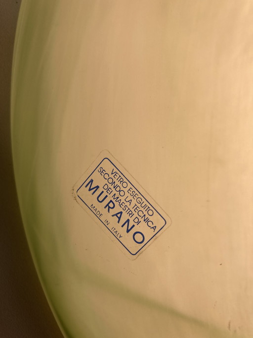 Lampada a sospensione vintage in vetro di Murano verde anni '80