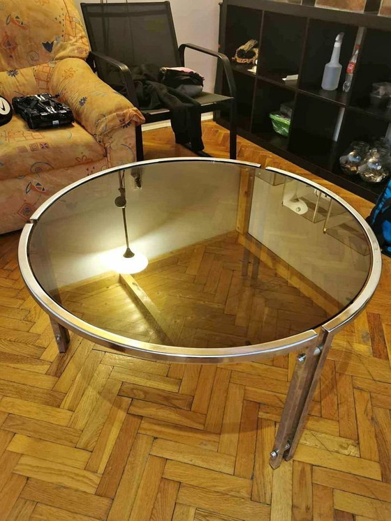 Mid-Century Buisvormige Chromen Salontafel, jaren 60 – Koffietafelboeken, Chroom, Mid Century Modern (photo 5 of 5)