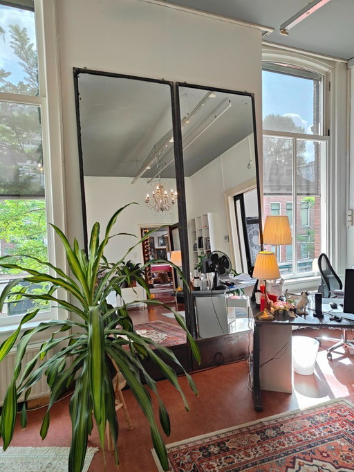 2 stylish industrial mirrors