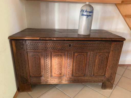 Antique wooden blanket chest