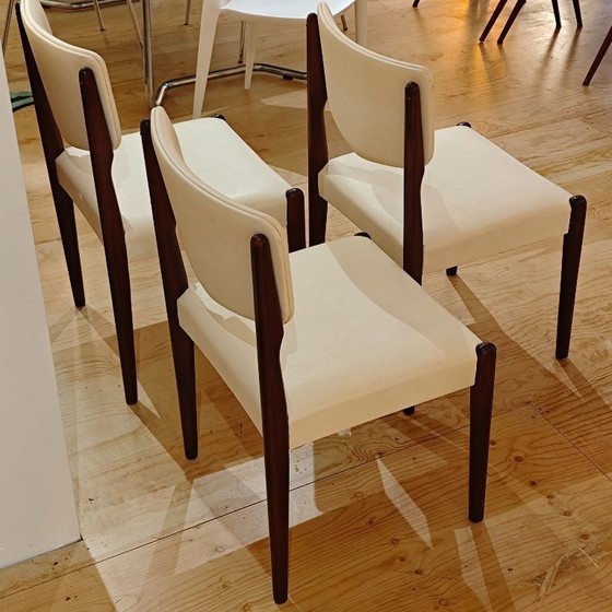 Image 1 of Vintage dining room chairs white leather