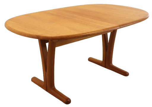 Holstebro 2x extendable oval dining table solid teak vintage