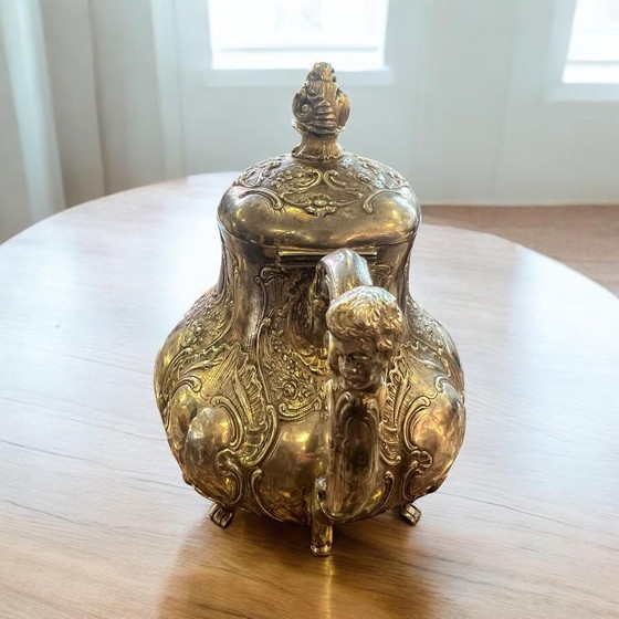 Image 1 of Teiera barocca in argento massiccio 800, punzonata, made in Germany 1900-1920 ca.