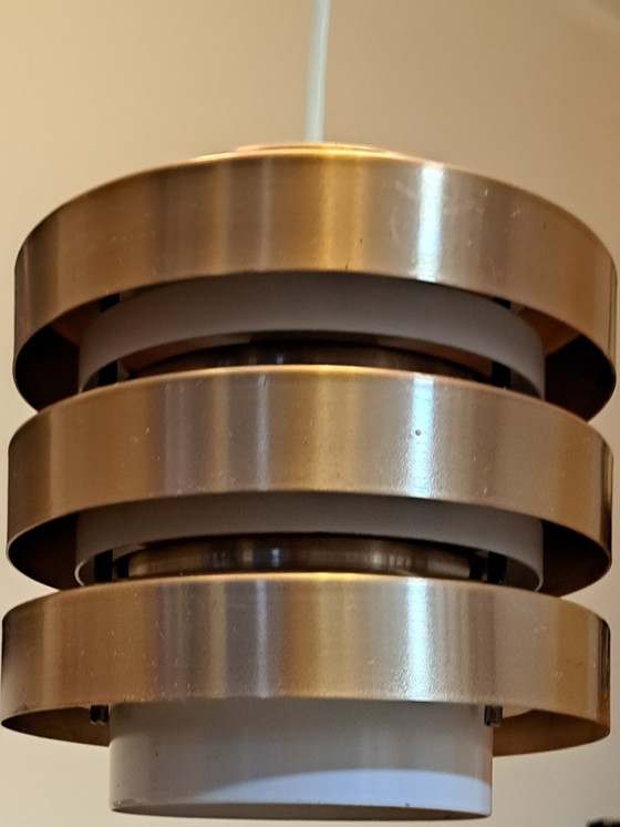 Image 1 of VEB Metalldrucker Halle – Suspension Vintage en Métal – 1970 – Ø 18 cm