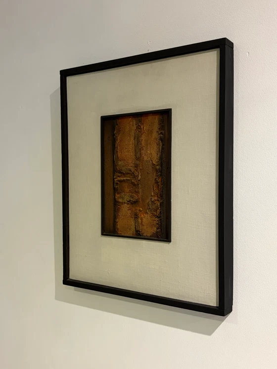 Vintage brutalistisch abstract kunstwerk – Schilderijen & Tekeningen, Wood, Canvas (photo 8 of 12)