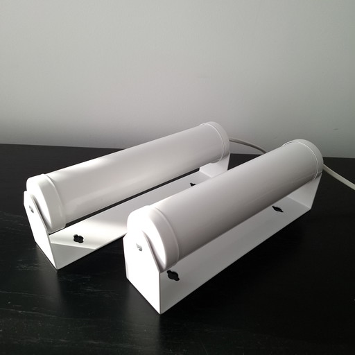 Lot de 2 appliques murales vintage blanches G&G Memphis Milano, design années 1980