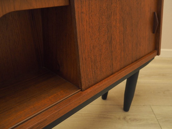 Teak sideboard with illuminated section and sliding doors, Denmark, 1960s – Wood (photo 11 of 14)
