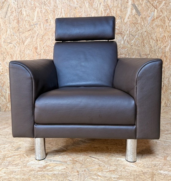 2 Jori-Sessel, bezogen mit braunem Leder – Leather (photo 9 of 17)