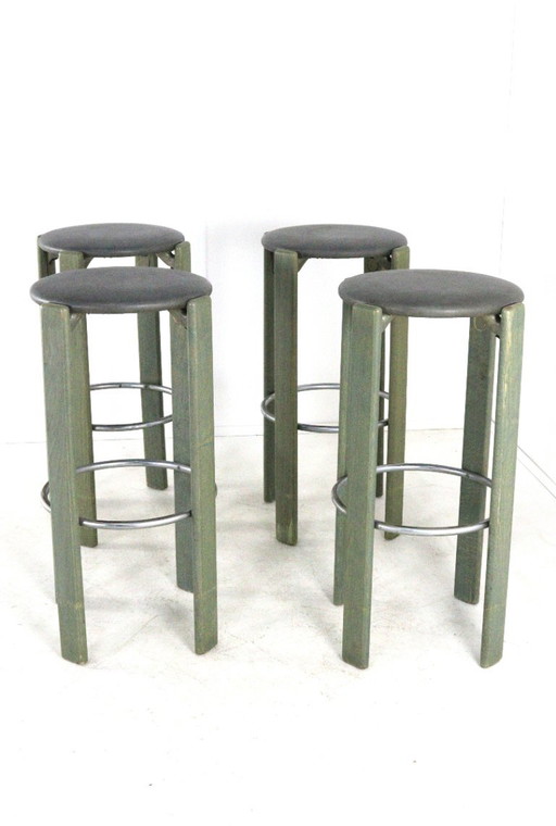 Set 4 Bruno Rey pour Kusch & Co Tabourets de bar vintage