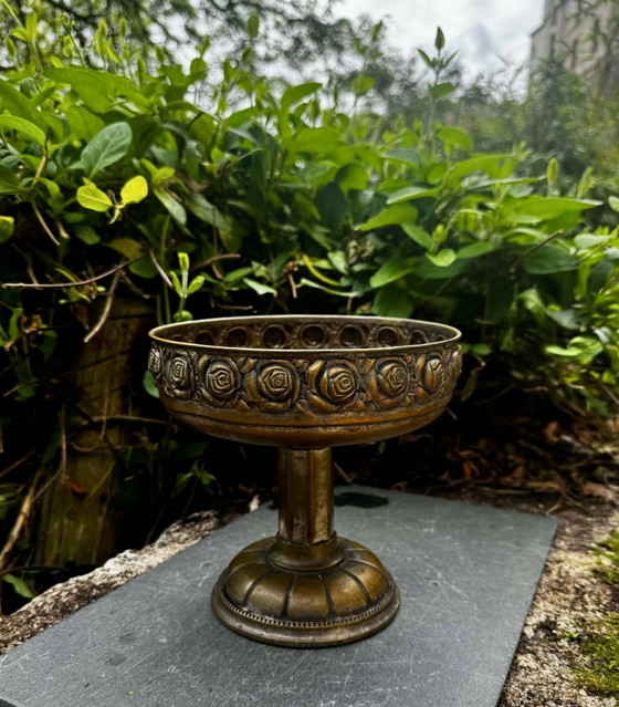 Große Jugendstil-Obstschale – Schalen, Metal, Brass, Art Nouveau (photo 8 of 8)