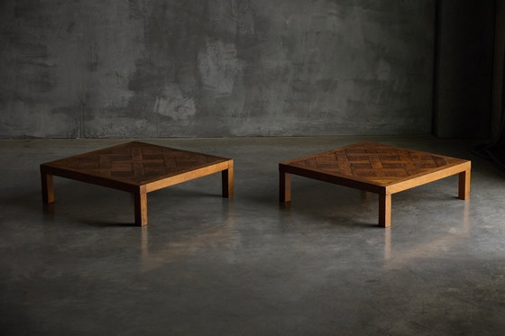 Image 1 of Brutalistischer Parkett Couchtisch, Frankreich, 1970er