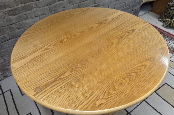 Image 1 of Mesa de comedor de madera y ratán, 1970