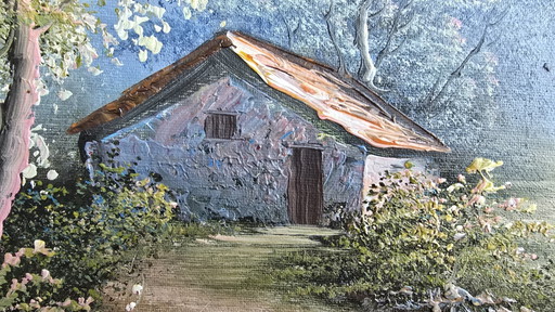 Wunderschönes Vintage-Original-Ölgemälde auf Leinwand, ca. 1970er / 1980er Jahre.