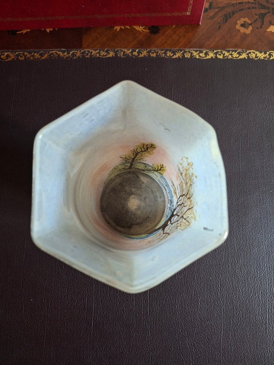 Image 1 of Jarrón de vidrio esmaltado firmado Legras, Art Nouveau, hacia 1900