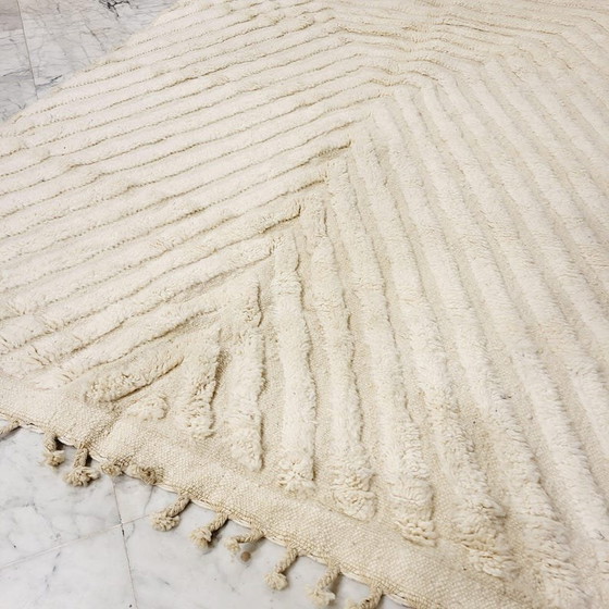 Uniek ecru Berber tapijt met geometrische patronen 200/300 – Vloerkleden en tapijten, Wool (photo 4 of 9)