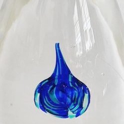 Image 1 of Vintage paperweight glass transparent blue