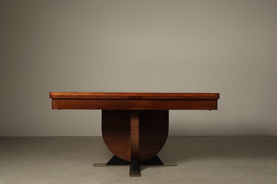 Image 1 of Art Deco Extending Dining Table with Sculptural Pedestal Base, circa 1930s