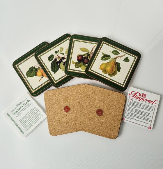 Image 1 of Pimpernel 6 x Coasters Hooker Fruits Very Rare
