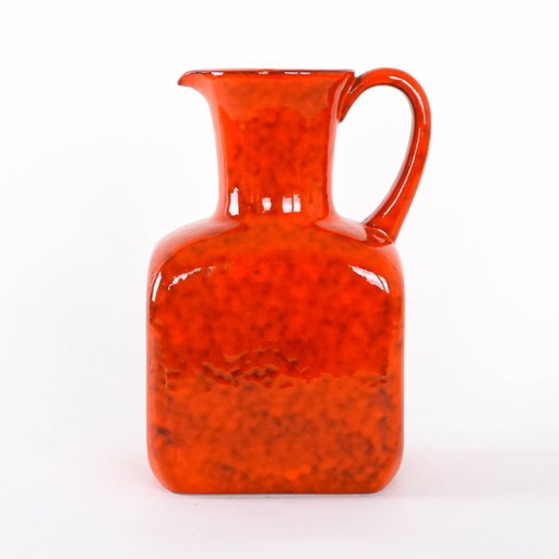 Rote Keramikvase, italienisches Design, 1960er Jahre, hergestellt in Italien