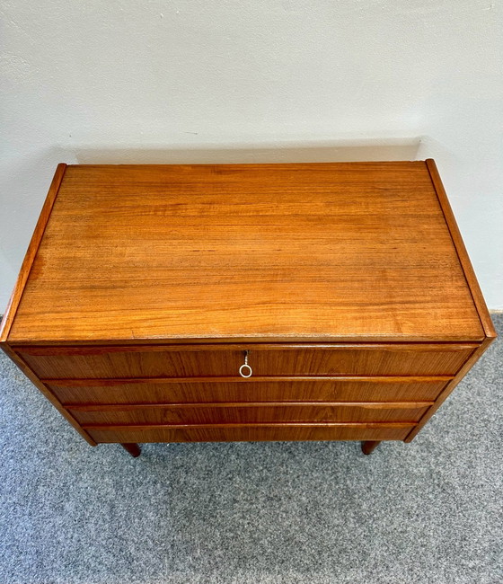 Danish Design Teak Chest of Drawers Johannes Larsen Denmark 1960s, Wood, Brown (photo 10 of 13)