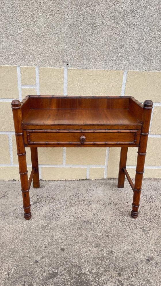 Consolebureau uit de jaren 1900, ook wel bekend als bamboe bureau. – Wood (photo 16 of 30)